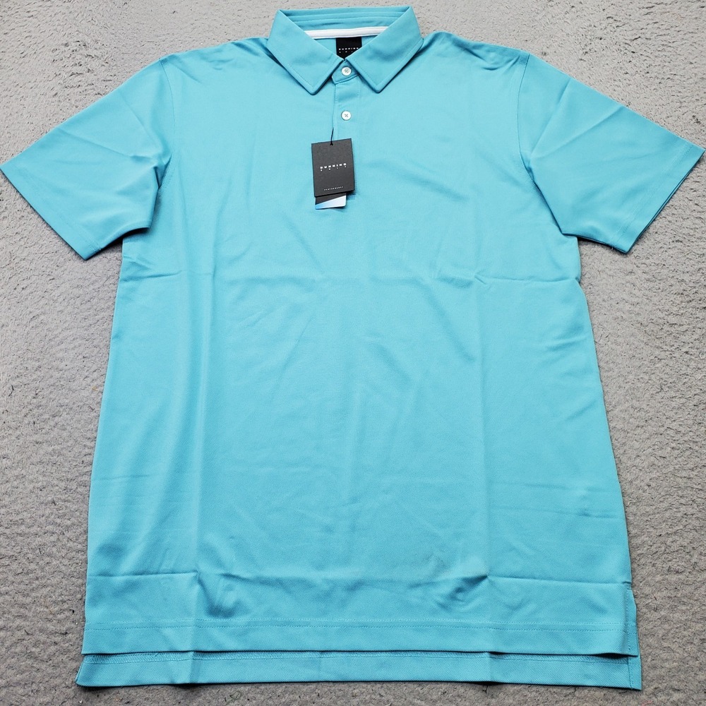Dunning CoolMax Belize Golf Polo Shirt Mens M Blue Performance Stretch D7S22K514